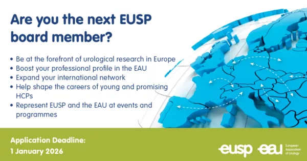 Job advert for a board position with the European Urological Scholarship Programme (EUSP) office.