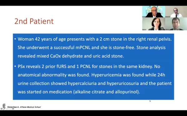 A PowerPoint slide of a female patient case