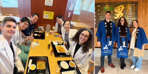 Dining and wearing Japanese attire