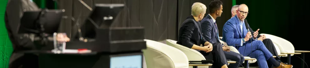 The Annual EAU Congress is Europe’s biggest urological event with specialists and affiliated medical professionals gathering for a critical assessment of clinical practices and key research developments. The photo shows the stage with faculty during a plenary session.